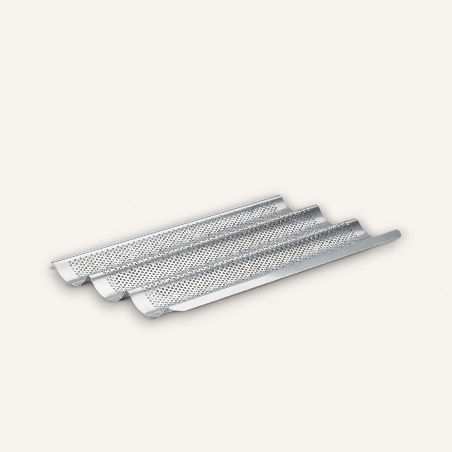 3366-03_packshot_1 Perforated Stainless Steel Baguette Pan for 3 Baguettes - Image 1