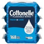 Cottonelle GentlePlus Flushable Wet Wipes with Aloe & Vitamin E, 4 Flip-Top Packs, 42 Wipes Per Pack (168 Total Wipes), Packaging May Vary