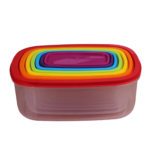 4 Compartment for Kids 7 Pcs Set Colorful pp Household Items Lunch Box Fridge Organizer Food Storage Containers With Lids